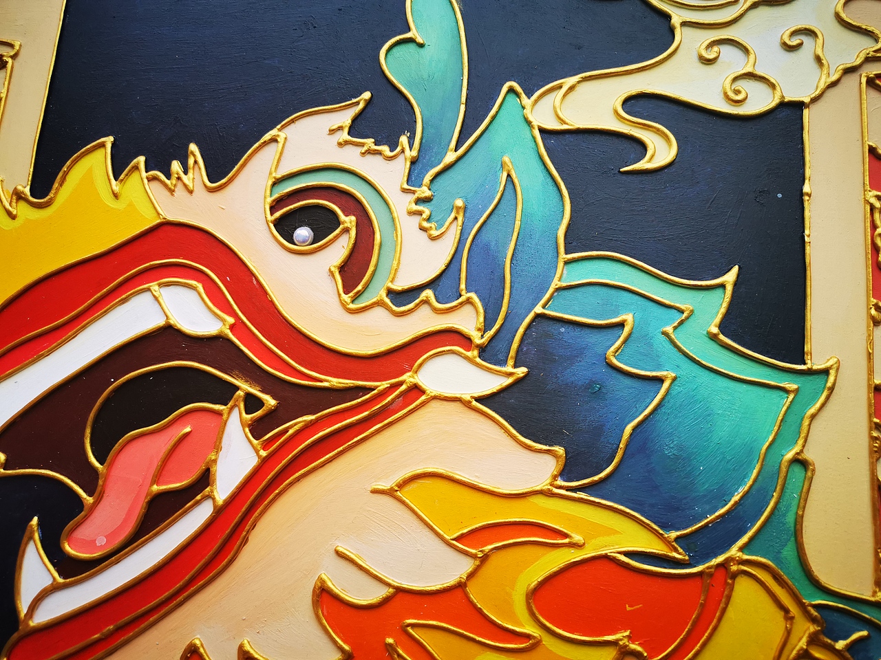 传统沥粉贴金装饰画综合材料