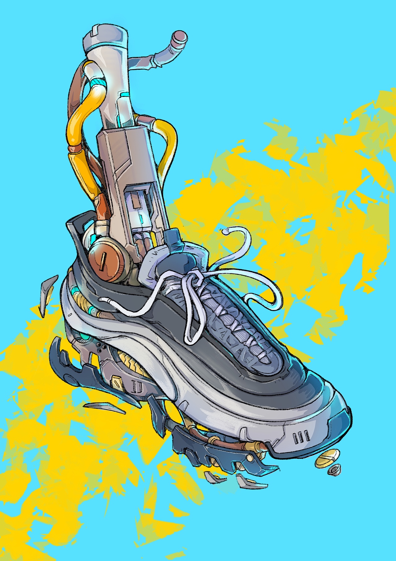 球鞋机械化改造cybersneaker（图ZMjM5Mzk5MTg0） - 商业插画 - 站酷设计师史滂治原创素材 - 站酷ZCOOL