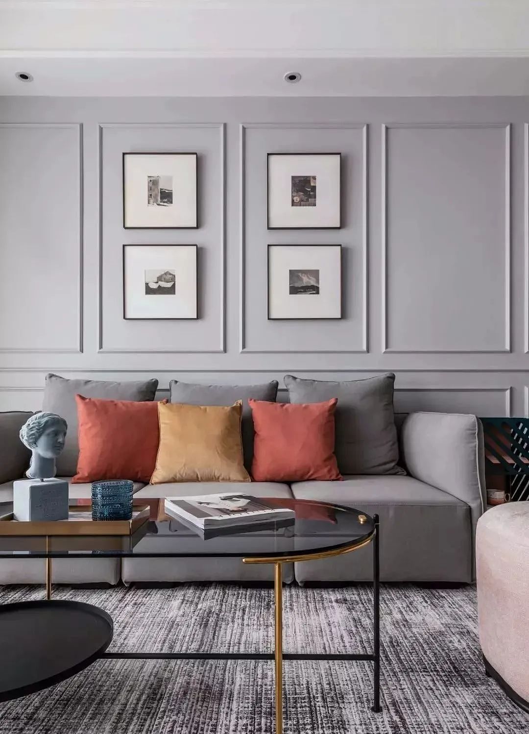 125㎡简约美式风新房,全屋高级灰打造,大气简约