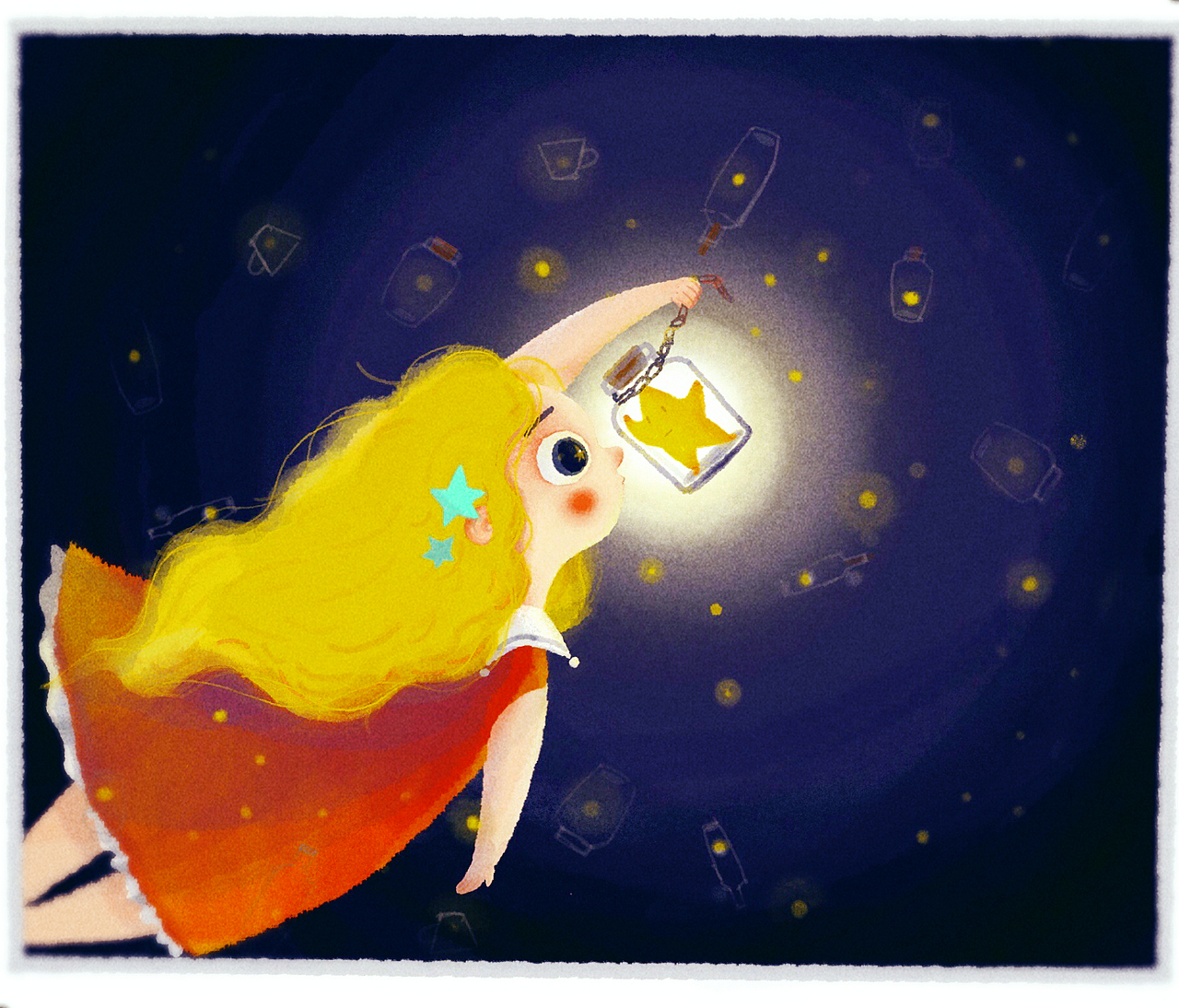 许愿星（图ZODUyMjA1MzI=） - 儿童插画 - 站酷设计师鱼丸插画原创素材 - 站酷ZCOOL