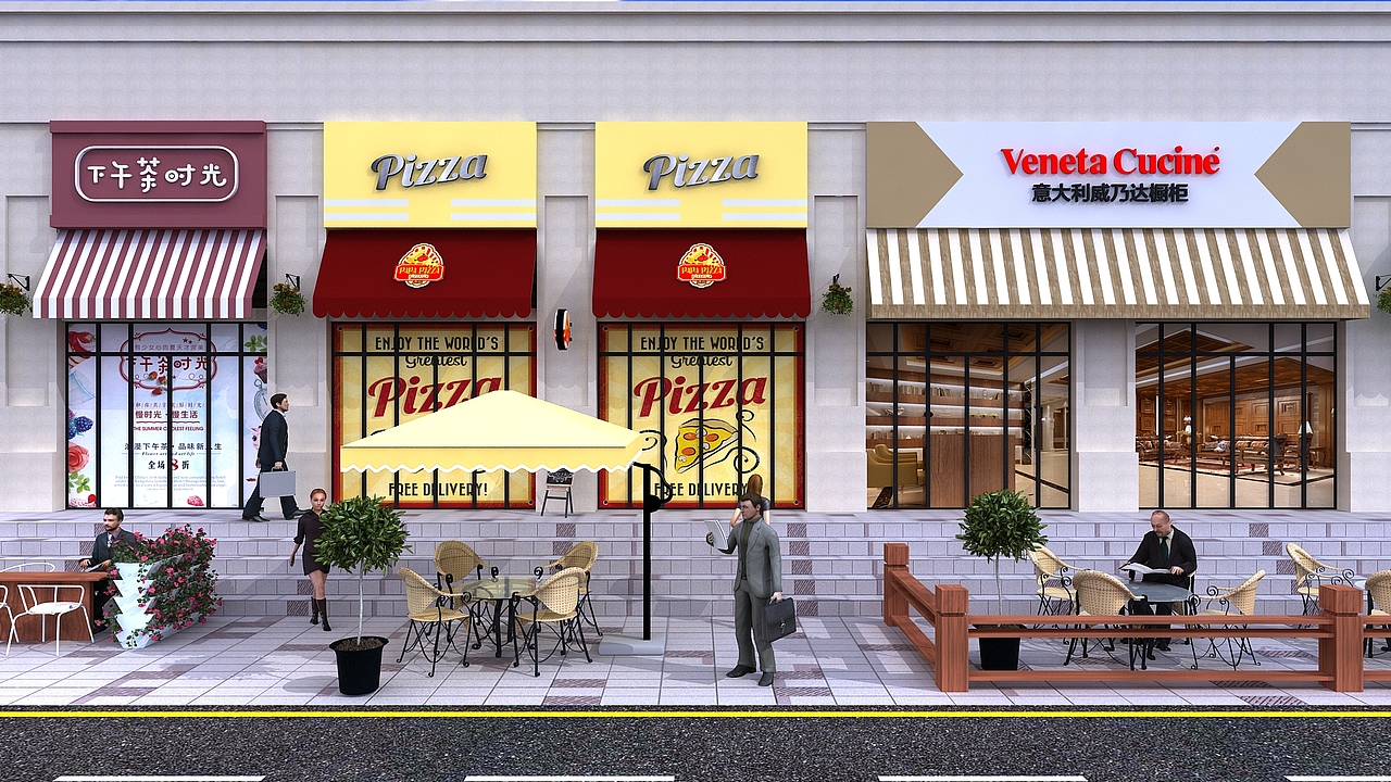 一些商业街的打造（图ZMTc3MjE5OTg0） - 场景 - 站酷设计师YuYa哑原创素材 - 站酷ZCOOL