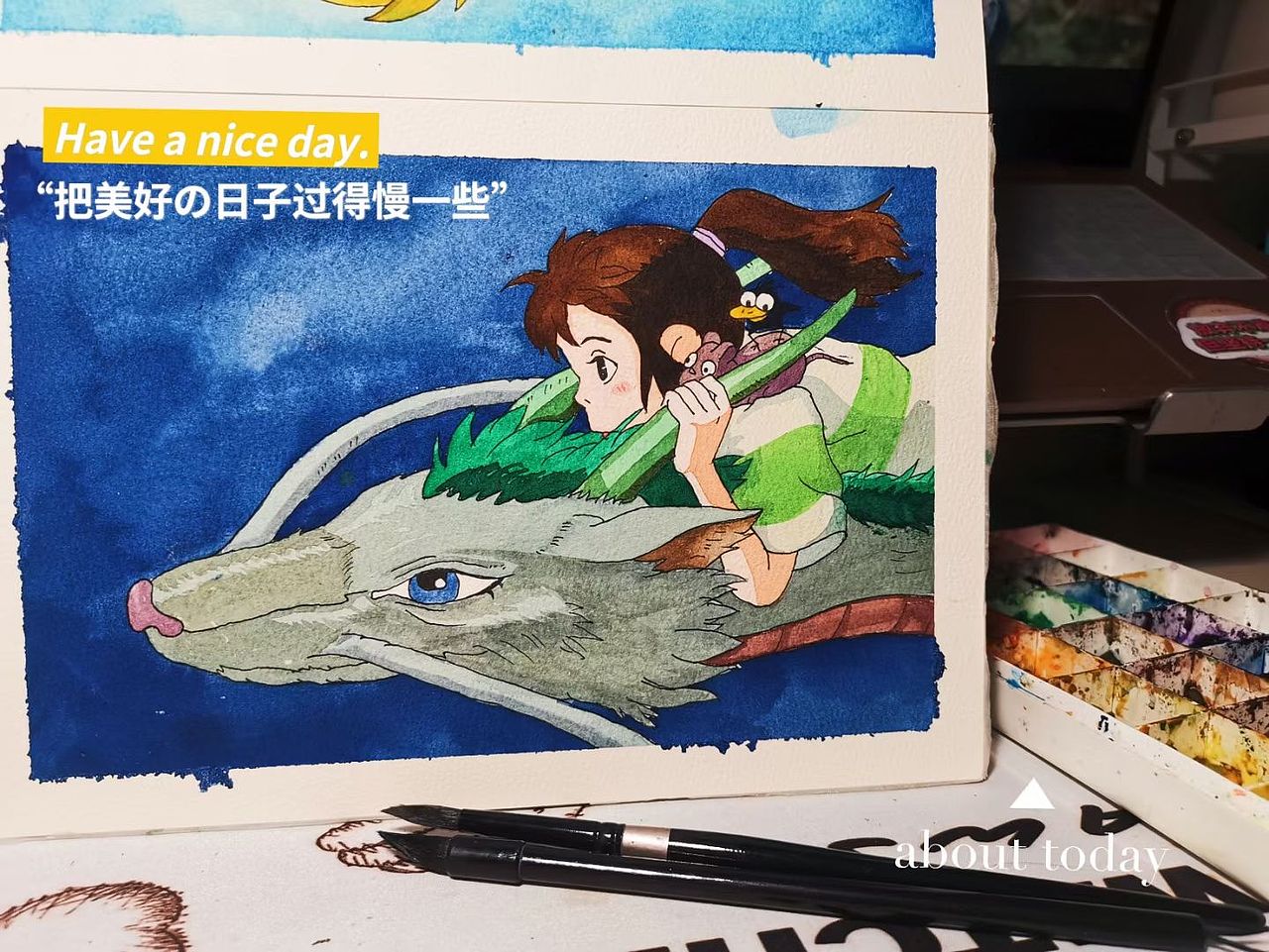 跟着小章鱼老师慢慢画,享受水彩的乐趣!