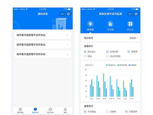 高新區(qū)樓宇經(jīng)濟(jì)監(jiān)測(cè)小程序（個(gè)人主頁-ZNDQ5OTc5MDQ=） - APP界面 - 站酷設(shè)計(jì)師sunshine158原創(chuàng)素材 - 站酷ZCOOL