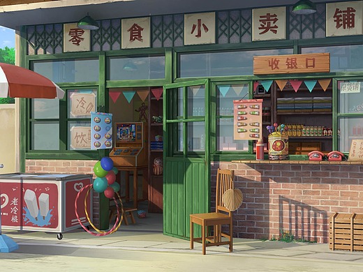 二次元日式场景-学校小卖铺商店