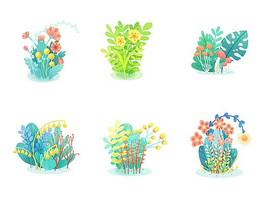 植物小场景插画《春》
