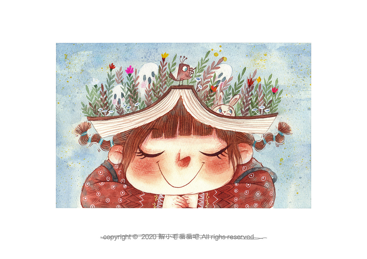 我的脑袋发了芽（图ZMjM2Mjg1ODky） - 绘本 - 站酷设计师解小毛插画原创素材 - 站酷ZCOOL