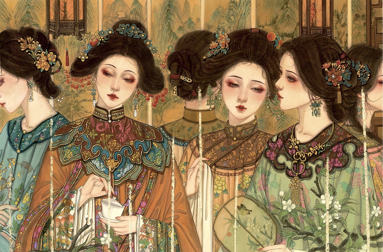 美人图鉴（图ZMzY3NjQwODEy） - 绘画 - 站酷设计师迷森鹿水彩原创素材 - 站酷ZCOOL