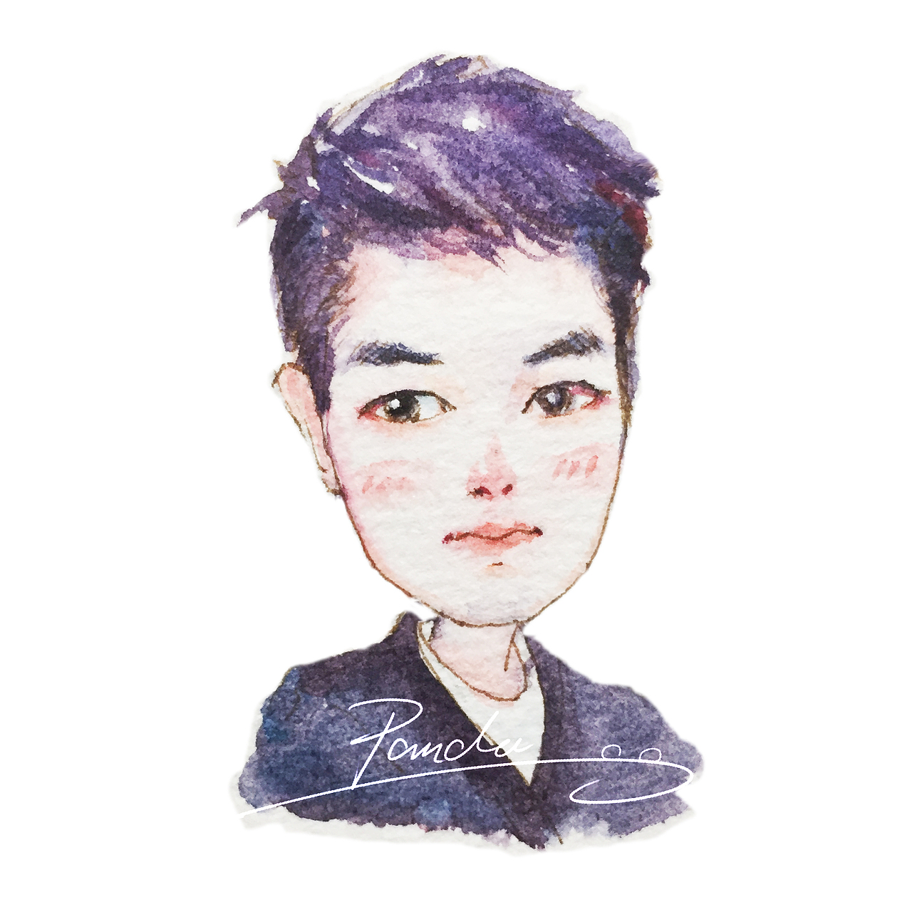 水彩人物卡通头像插画