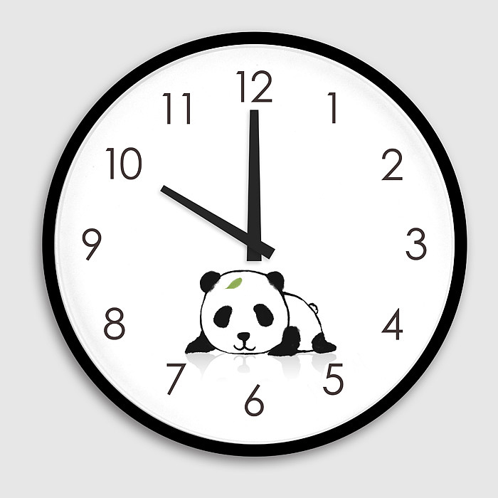 时钟表盘图案设计——熊猫系列