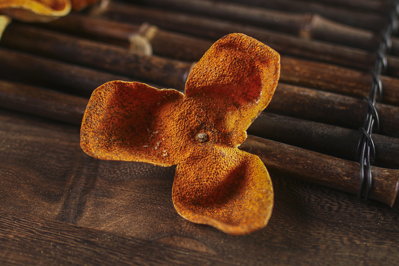 中药材三花陈皮拍摄复古