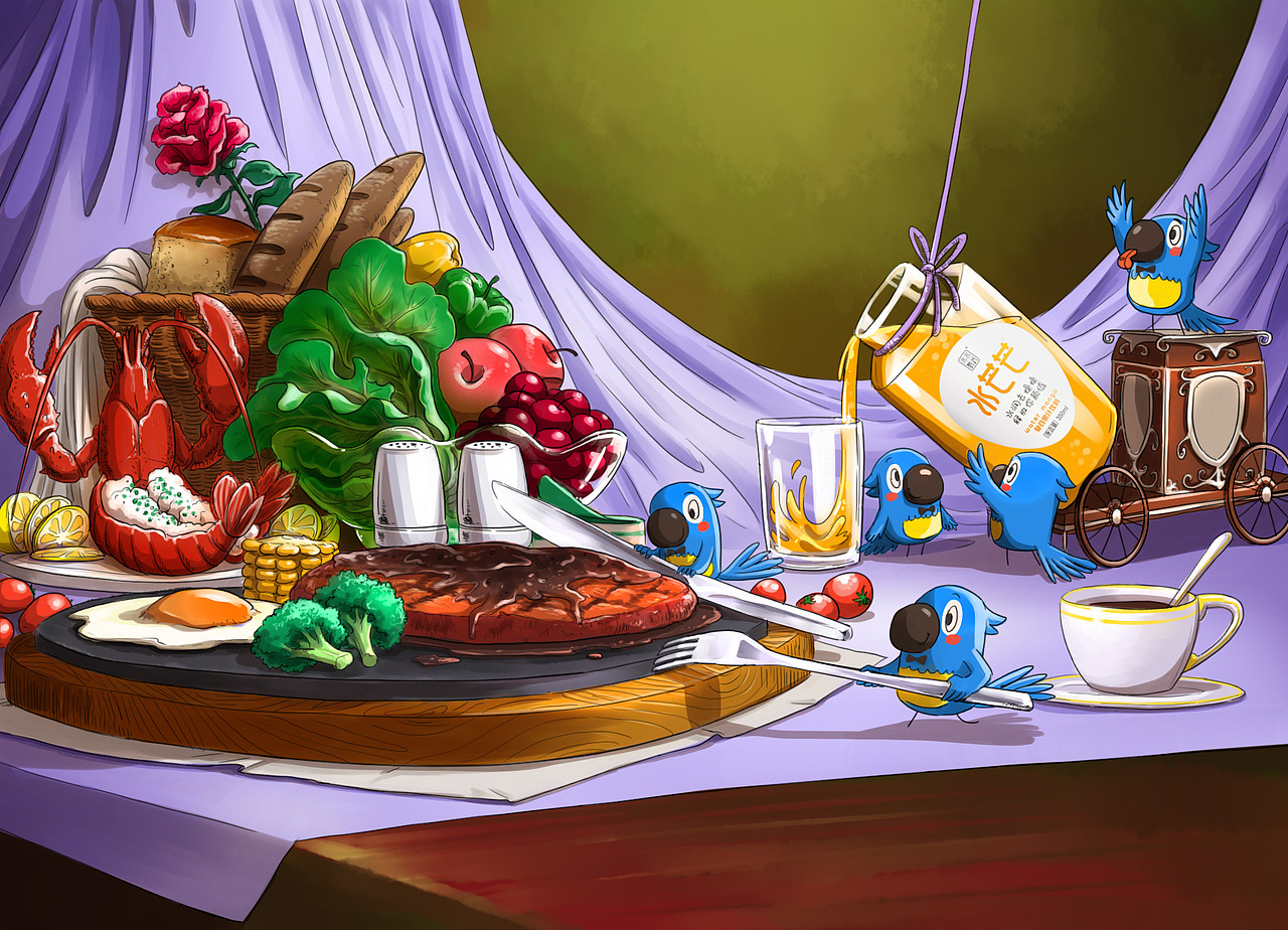 公司海报绘制（图ZMTUzOTM2MjI4） - 商业插画 - 站酷设计师迷瞪僧原创素材 - 站酷ZCOOL