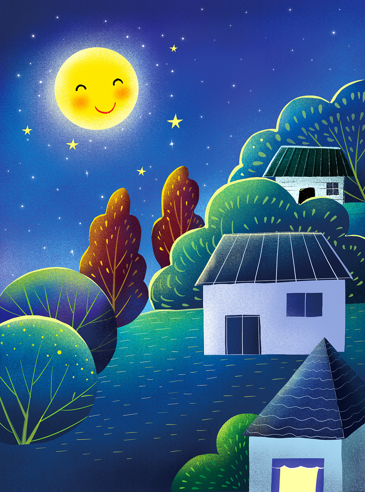 月亮|插画|儿童插画|一朵云插画 - 原创作品 - 站酷 (zcool)