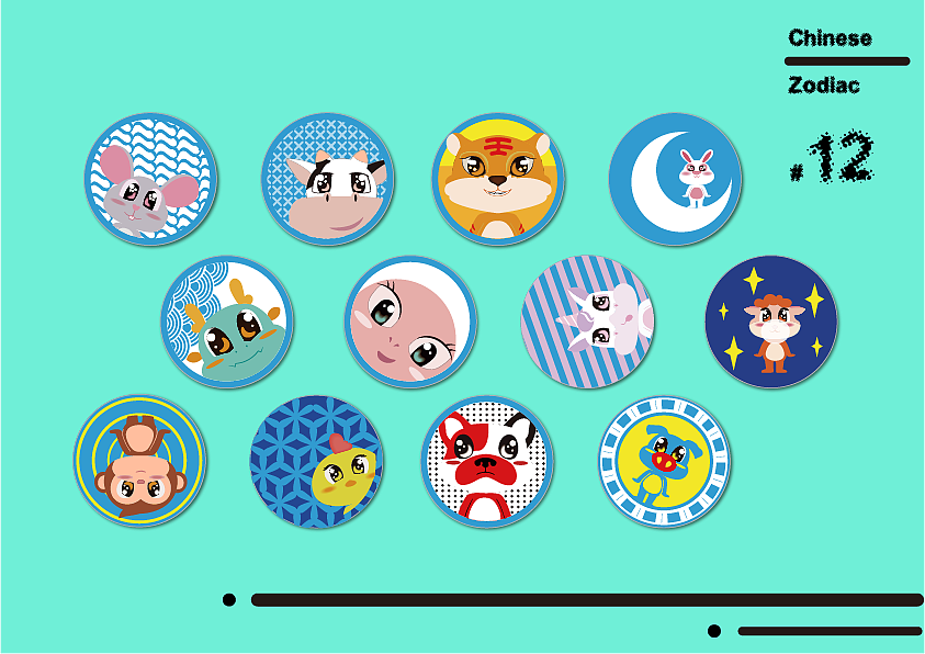 十二萌宠-文创IP（图ZMTczODQ5NDY4） - 生活用品 - 站酷设计师伊娜yeena原创素材 - 站酷ZCOOL