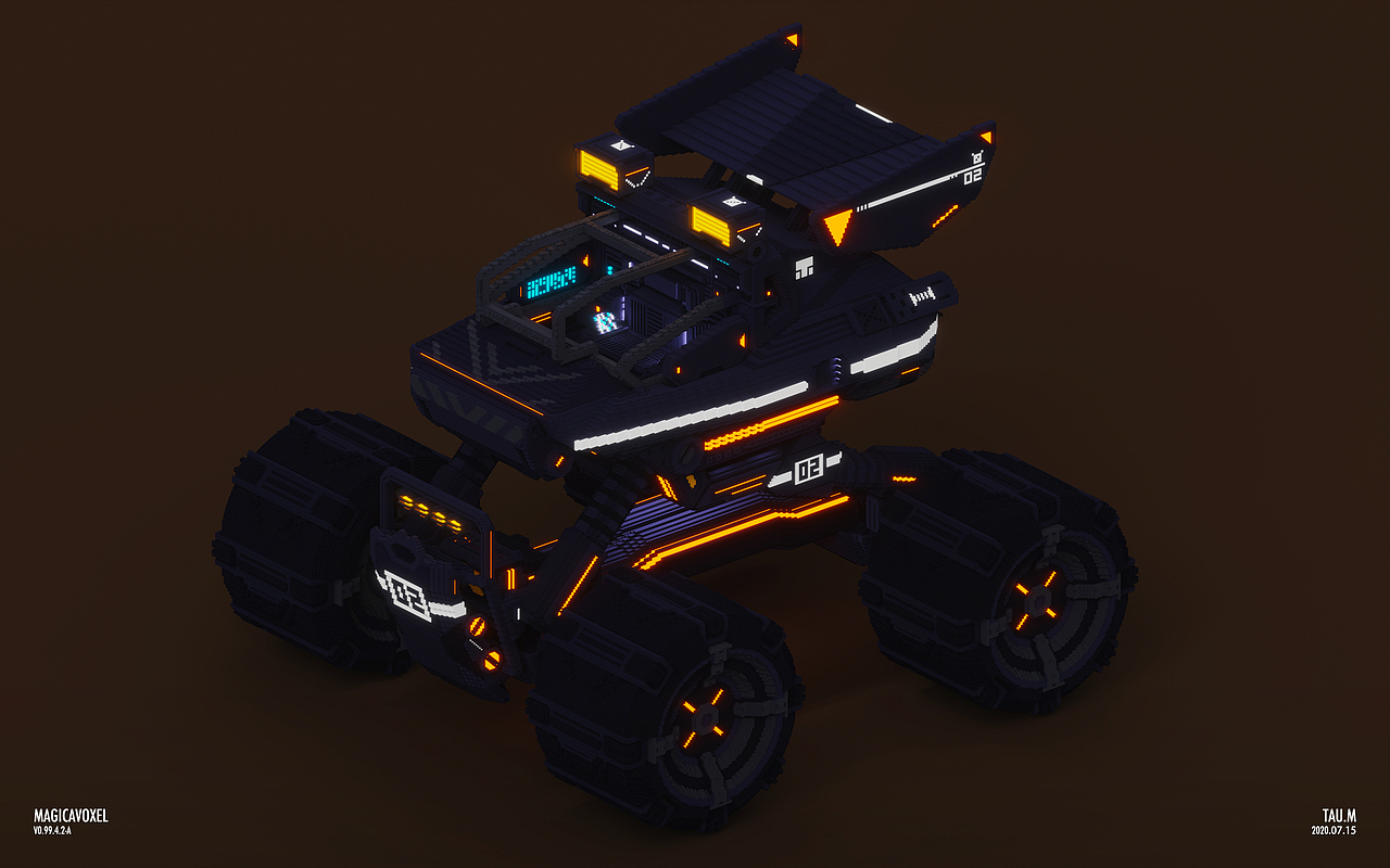 Magicavoxel体素日常之“指挥车”（图ZMjE5MjgwOTEy） - 机械/交通 - 站酷设计师TauM原创素材 - 站酷ZCOOL