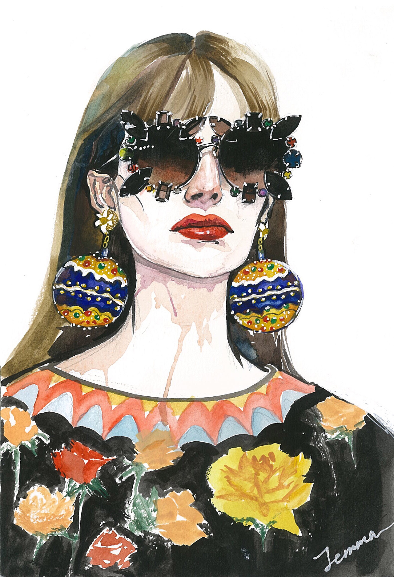 时尚插画-水彩手绘