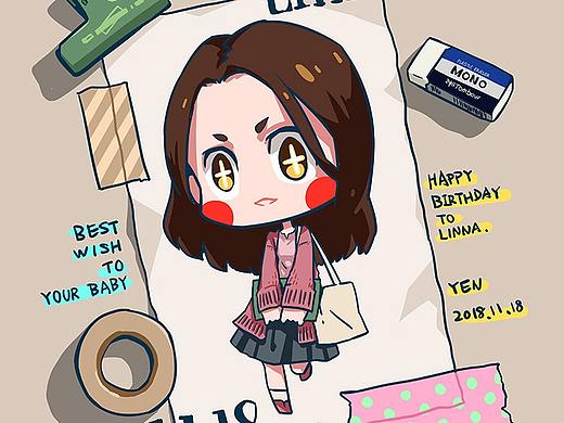 2018帮旁友们画的生日贺图