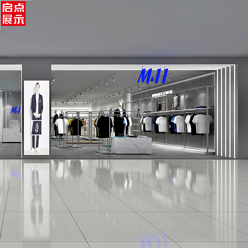 中高端的潮流男装店货架装修效果图