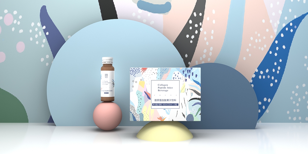 初以胶原蛋白肽果汁饮料大健康产品包装塑型减脂包装