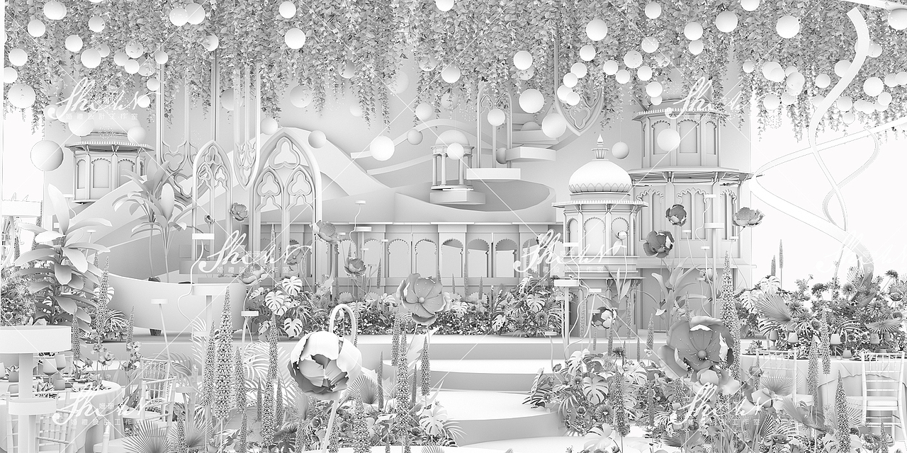 姗珊3D婚礼效果图（图ZMTQzMTgyNzA4） - 舞台美术 - 站酷设计师婚礼设计工作室原创素材 - 站酷ZCOOL