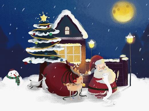 圣诞节（个人主页-ZNDkyMDM2Njg=） - 商业插画 - 站酷设计师一叶听三秋原创素材 - 站酷ZCOOL