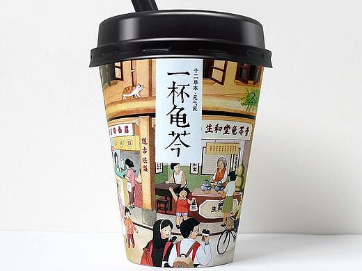 生和堂龟苓膏包装插画