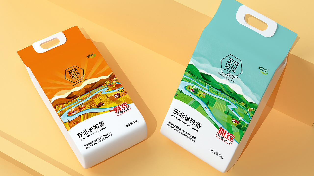 东北大米插画包装设计
