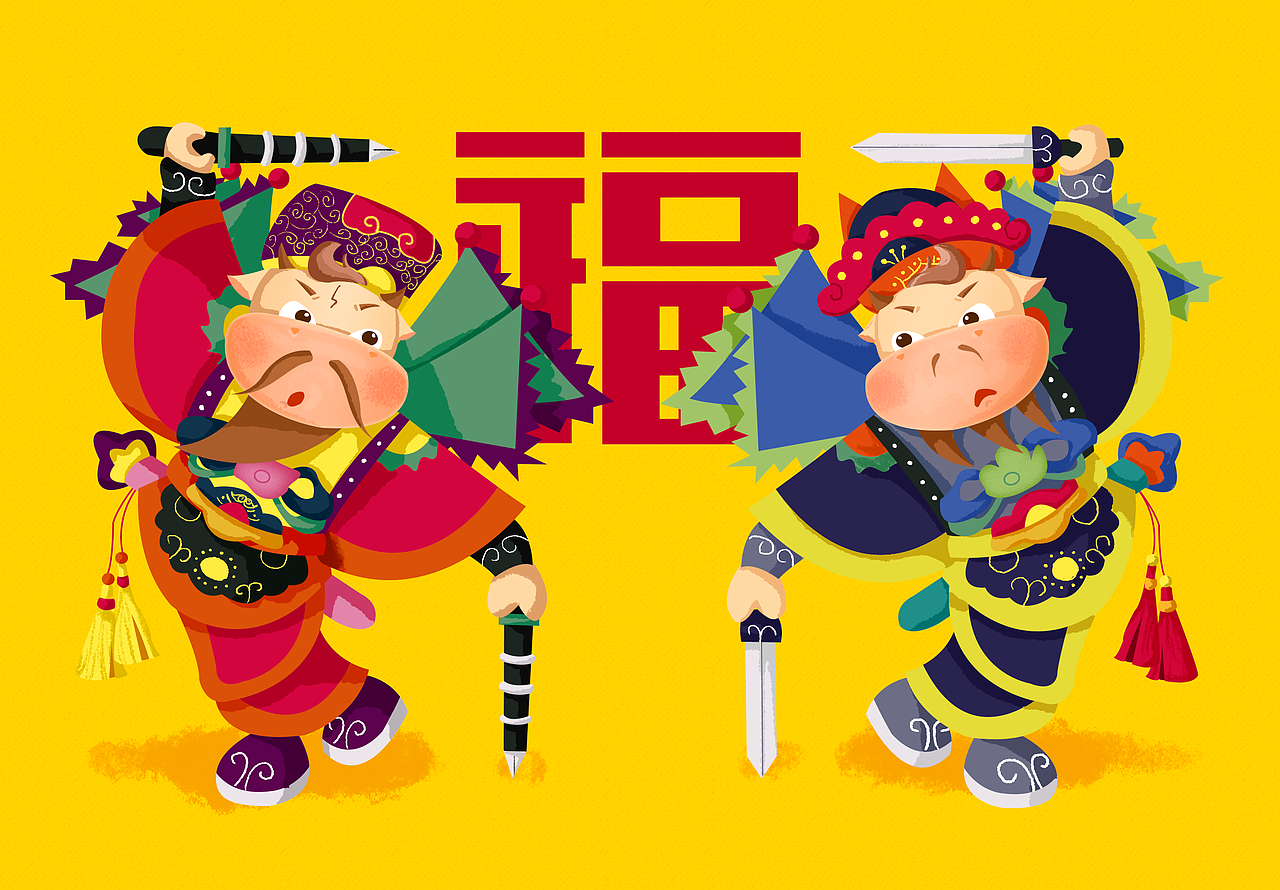 门神（图ZMTQzNzM0MzQ0） - 创作习作 - 站酷设计师嗯是圆圆呀原创素材 - 站酷ZCOOL