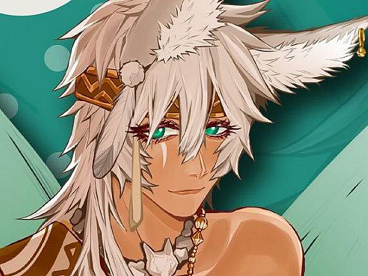  原创OC立绘《热砂流浪者》白狼拟人