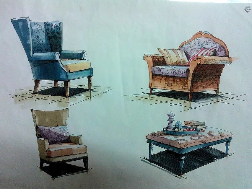 学生时代(室内手绘设计)