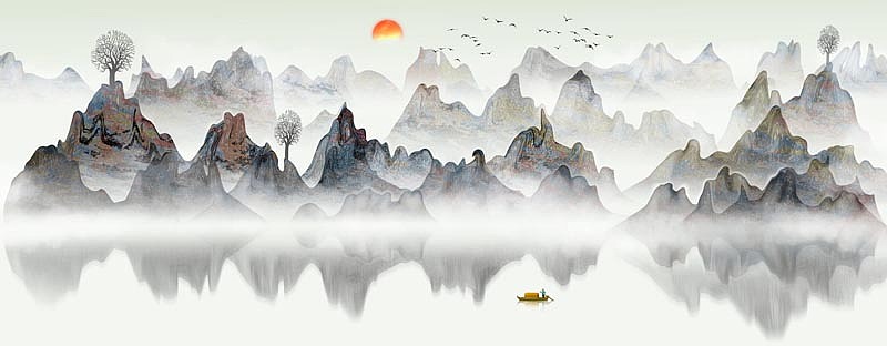 意境水墨山水画（图ZMTU4MDg3MjM2） - 商业插画 - 站酷设计师心灵艺坊原创素材 - 站酷ZCOOL