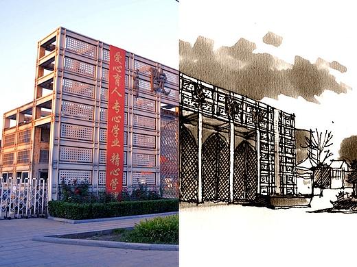 手绘邯郸建筑之对比【九】