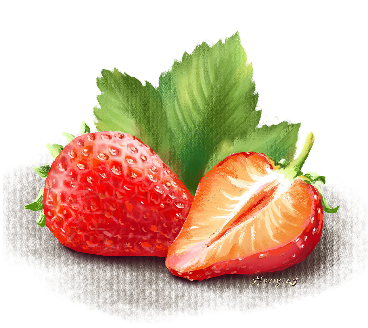 第3集：水果PS板绘-草莓绘制过程（图ZMjAxMTMxNTA0） - 创作习作 - 站酷设计师我是十六原创素材 - 站酷ZCOOL