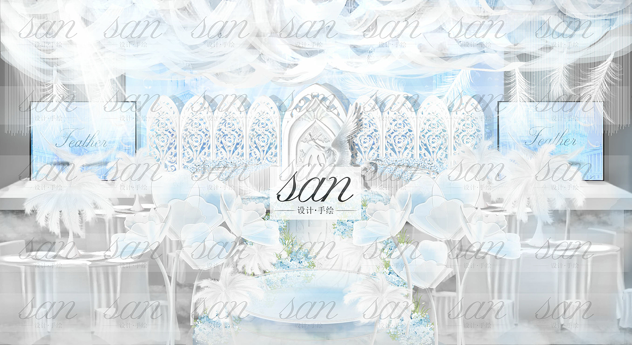 婚礼手绘（图ZNjI3Mjk1MDg=） - 其他平面 - 站酷设计师婚礼设计唐SanSan原创素材 - 站酷ZCOOL