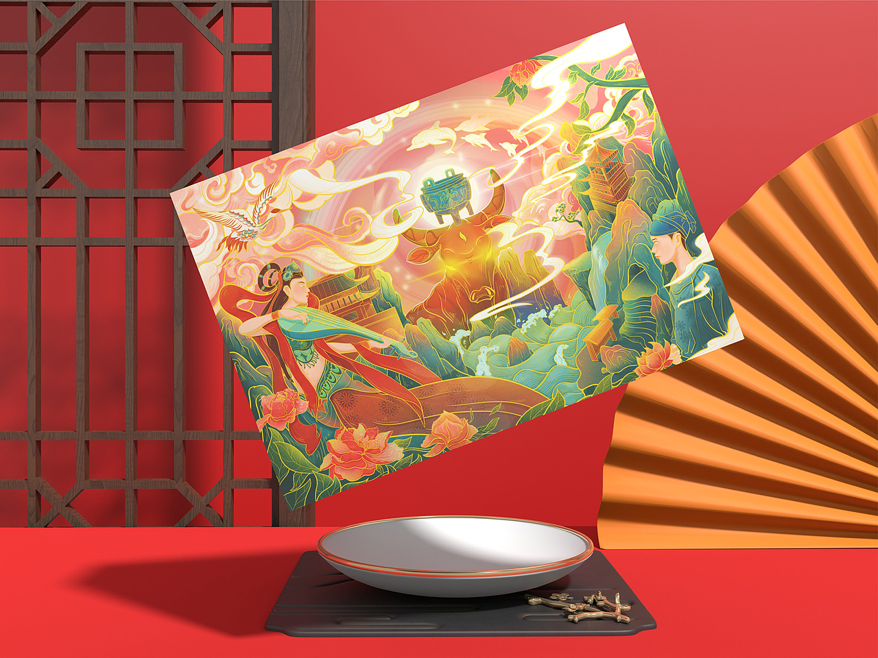 铜牛梦影·吟诵铜陵（图ZMjg0NjQwMDcy） - 商业插画 - 站酷设计师阿彭彭原创素材 - 站酷ZCOOL