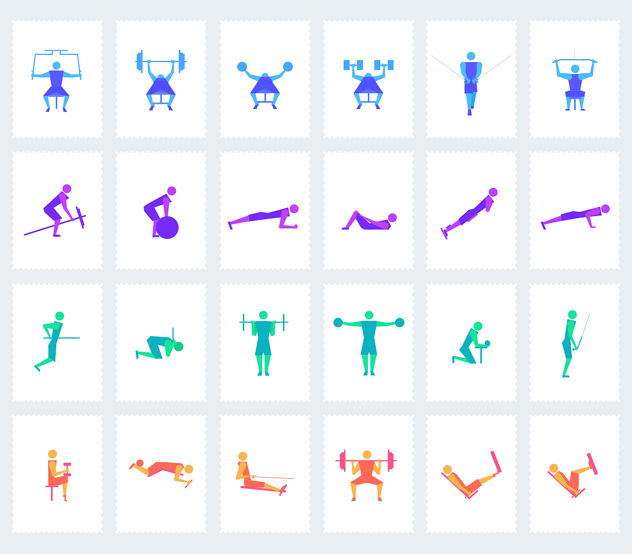 胸肩背腿腹 健身动作练习