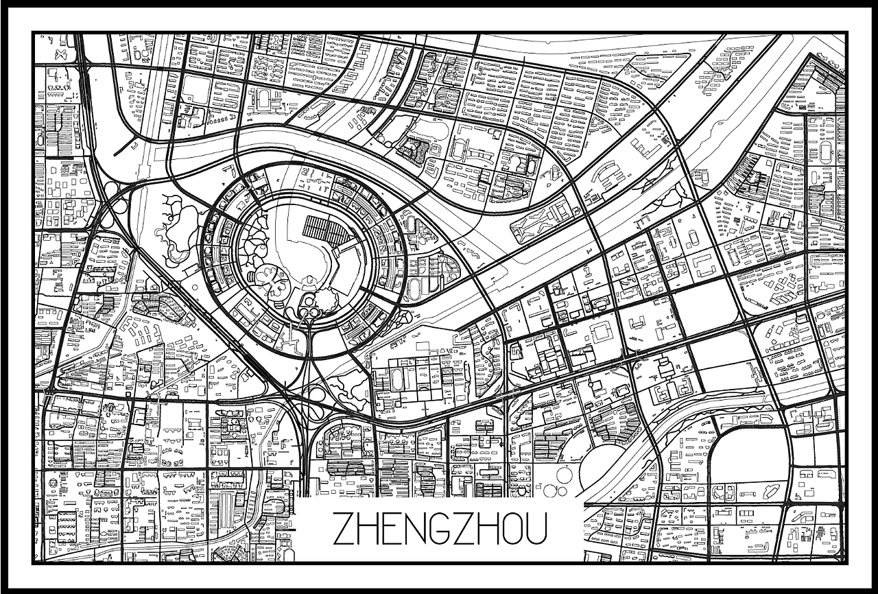 地图黑白——郑州（图ZNzAxMzY4MDQ=） - 海报 - 站酷设计师何夜秋来摄影原创素材 - 站酷ZCOOL