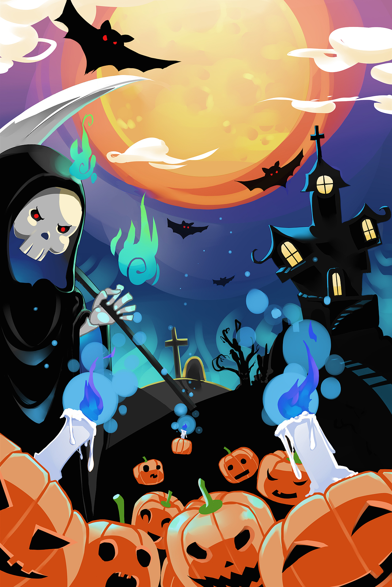 万圣节接单作图（图ZMjMwMTA4MDU2） - 海报 - 站酷设计师游戏美术平面视频原创素材 - 站酷ZCOOL