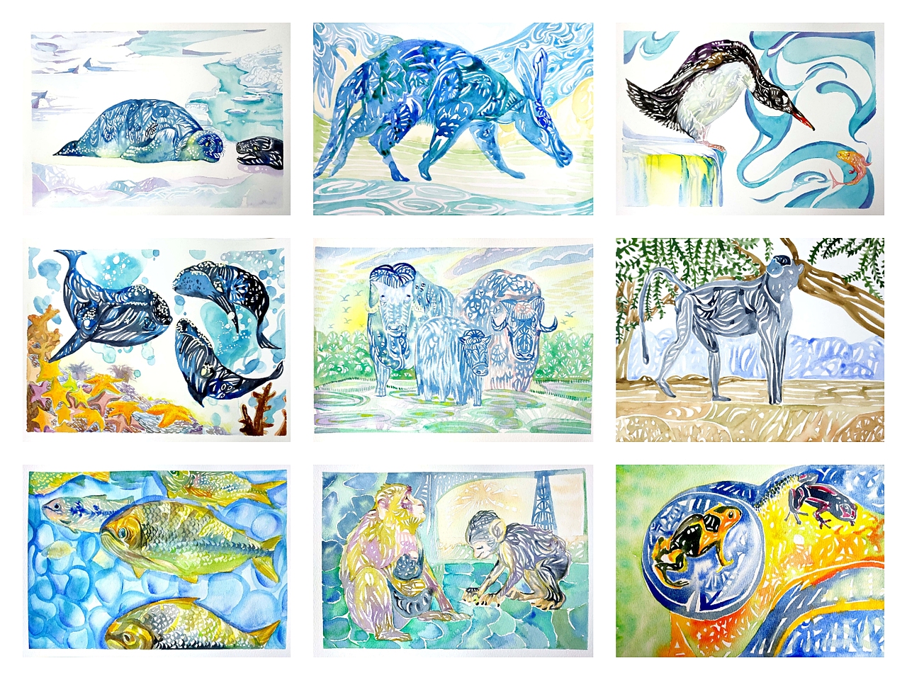 《地球之灵》系列水彩绘本插画（图ZMjEwMDMwOTQ0） - 绘本 - 站酷设计师一独自原创素材 - 站酷ZCOOL