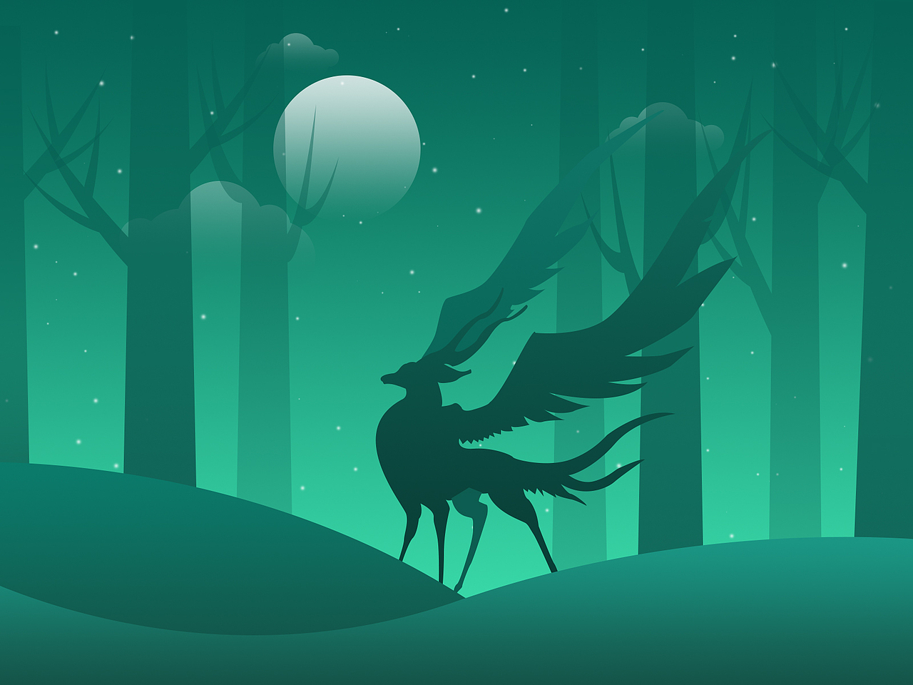 夜里的狐狸（图ZNDc3MTU0MTI=） - 艺术插画 - 站酷设计师何基葵原创素材 - 站酷ZCOOL