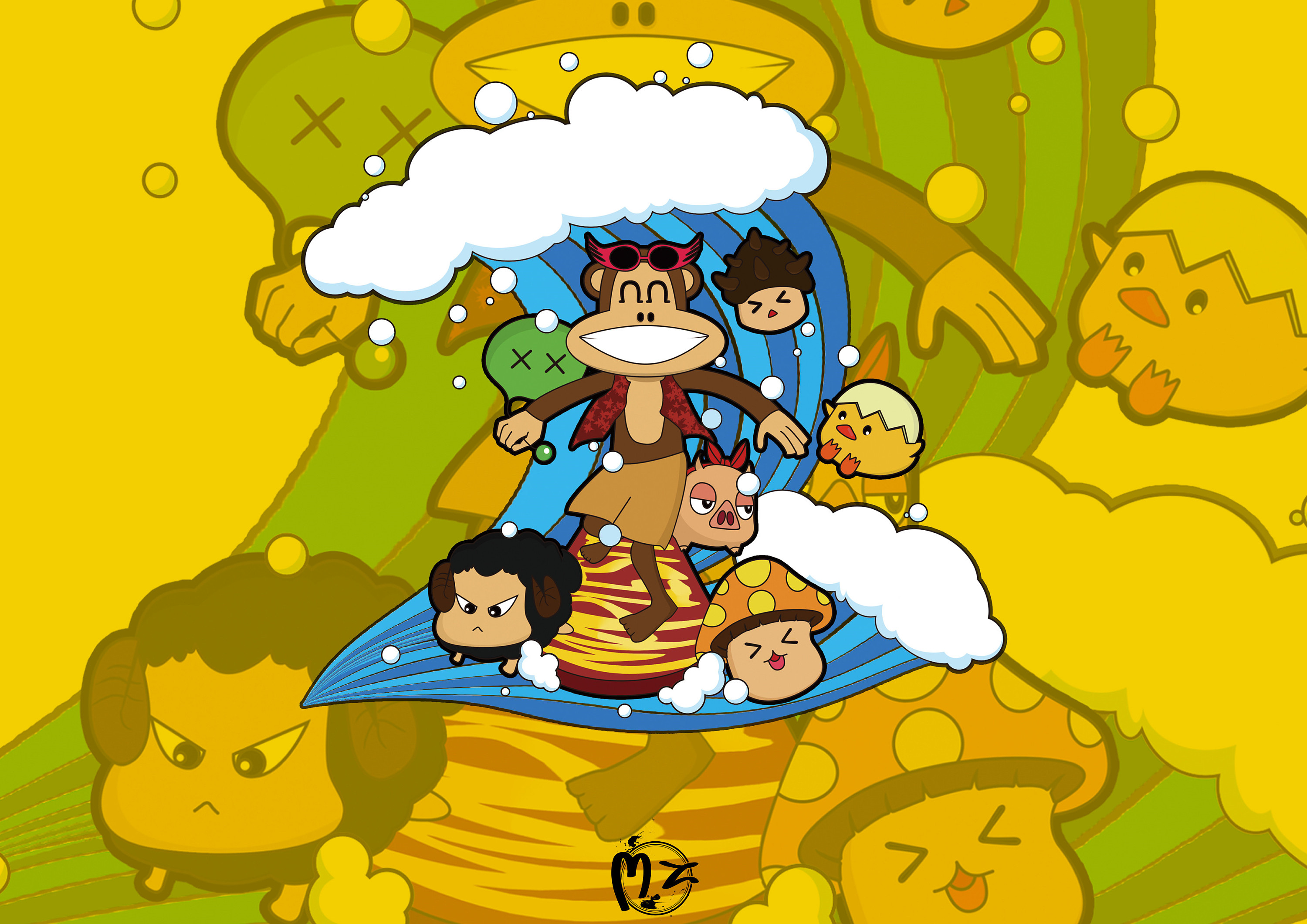 大嘴猴和他的朋友们_tuhooxi-站酷ZCOOL