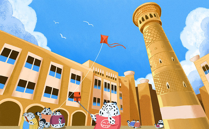 小雪豹游新疆系列明信片（以商用，勿侵权）（图ZMjM3MTQ2OTQ4） - 商业插画 - 站酷设计师阿兹玛特原创素材 - 站酷ZCOOL