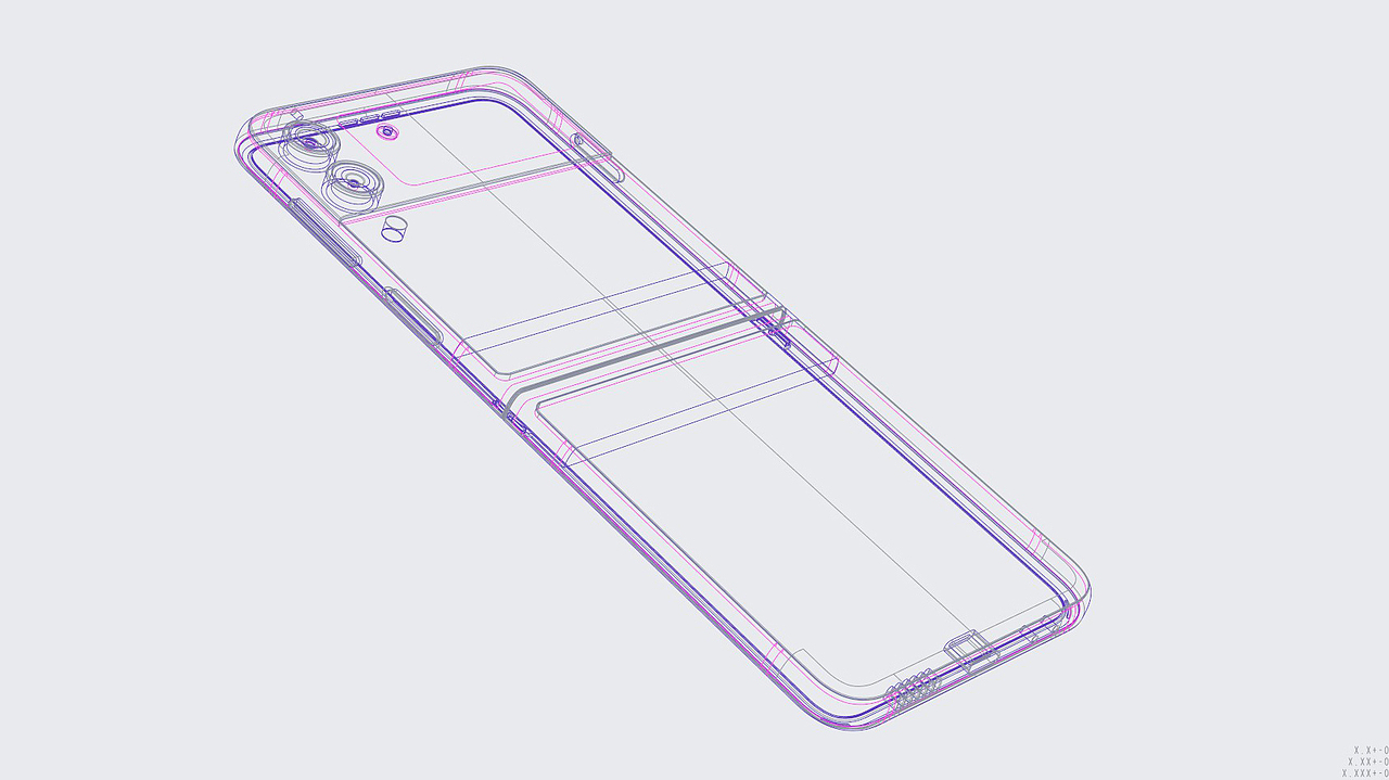 samsung三星galaxy z flip3折叠屏手机 3d模型