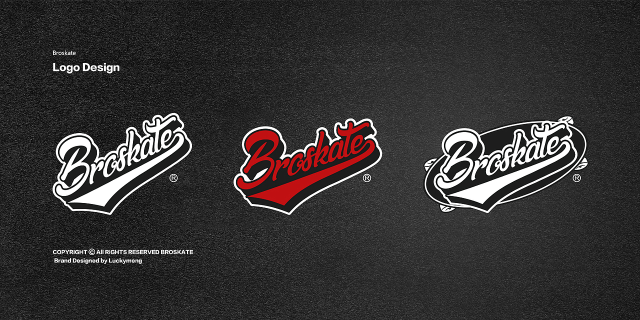 品牌：兄弟滑板/Broskate 品牌logo设计（图ZMjIzMDk1ODg4） - 品牌 - 站酷设计师LuckyMeng原创素材 - 站酷ZCOOL
