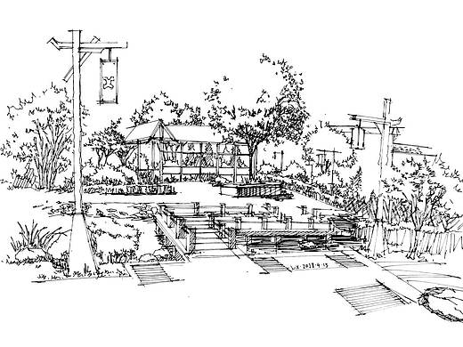 风景园林手绘~~小景写生练习