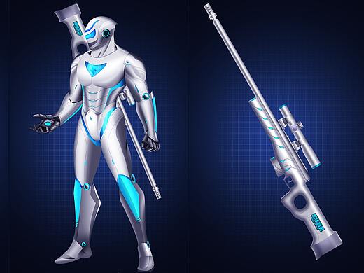 和平精英未来科技感枪械皮肤空投装备设计