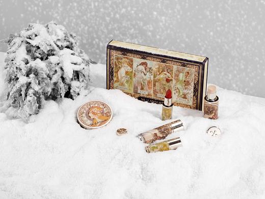 穆夏 化妆品 套装 场景雪圣诞