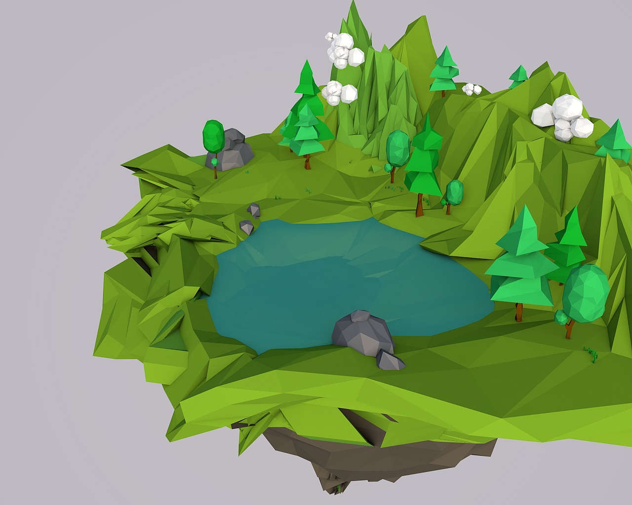 《空中小岛》- C4D插画（图ZMTExMDIxMTUy） - 创作习作 - 站酷设计师大颗彩椒原创素材 - 站酷ZCOOL