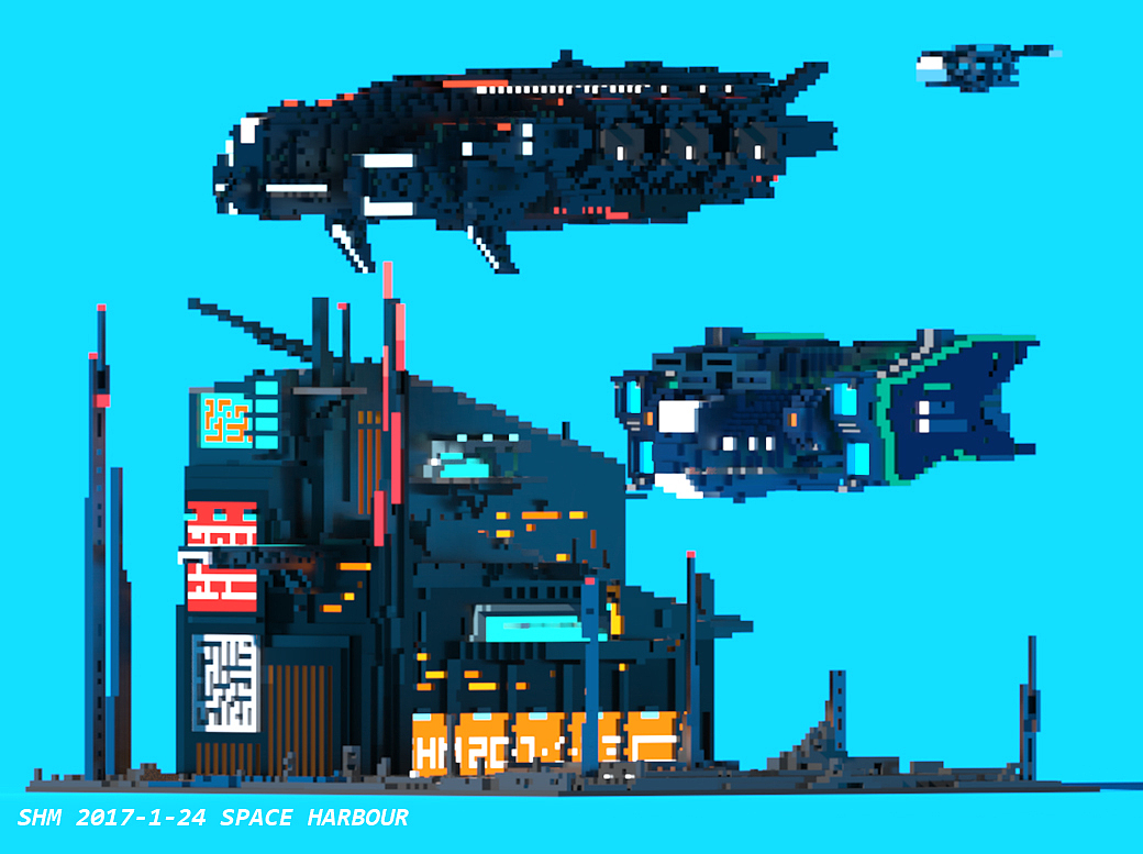 空港-Space Harbour voxel（图ZNjkzMDQyMDQ=） - 机械/交通 - 站酷设计师浩铭原创素材 - 站酷ZCOOL