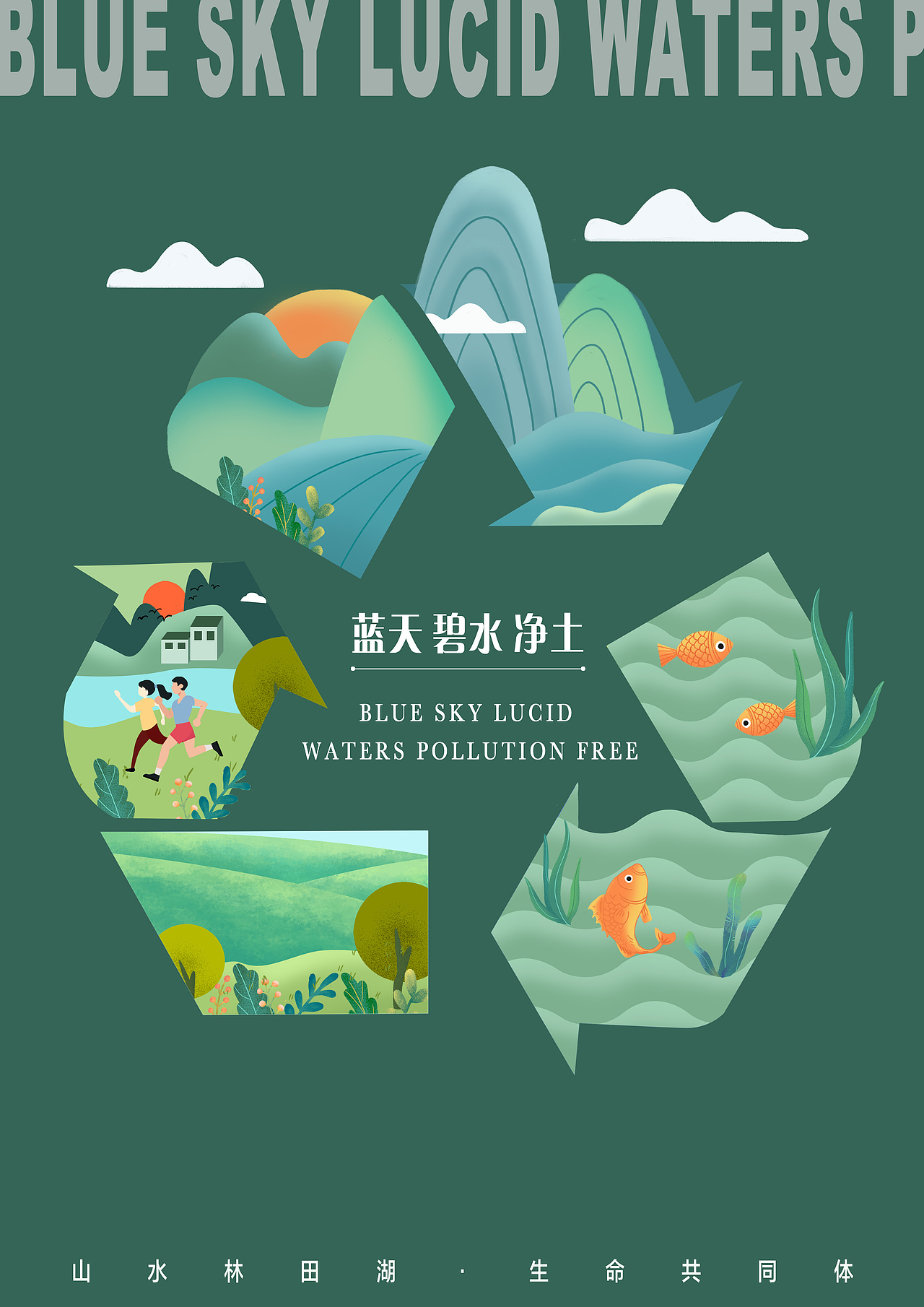 蓝天 碧水 净土（图ZMjI3NTYyODcy） - 海报 - 站酷设计师Rolling123原创素材 - 站酷ZCOOL