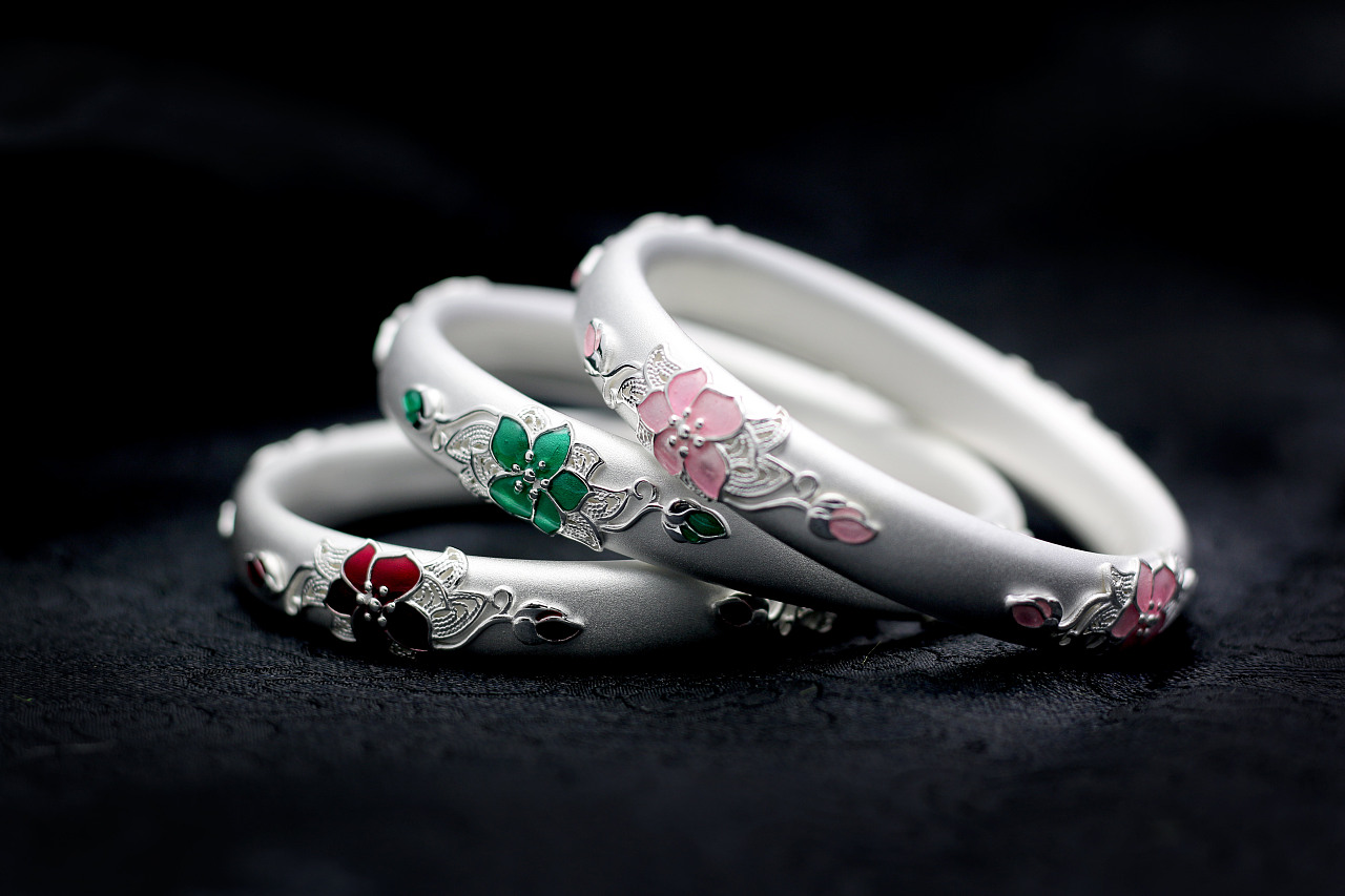 花丝珐琅手镯摄影